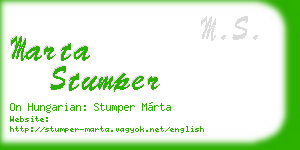 marta stumper business card